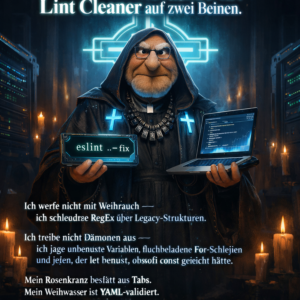Statler als M&ouml;nch &mdash; der Lint-Cleaner im Taufgewand